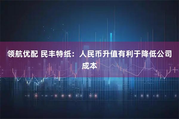 领航优配 民丰特纸：人民币升值有利于降低公司成本